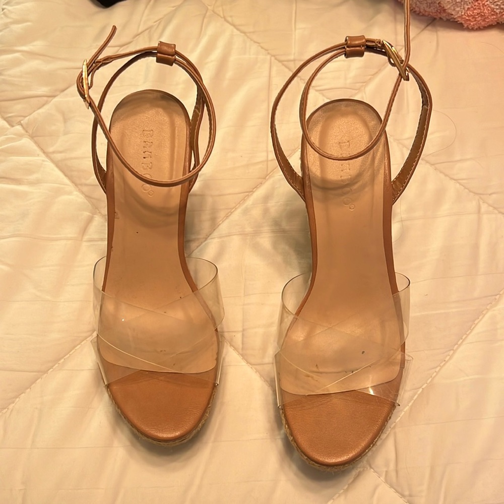 Clear strap wedges